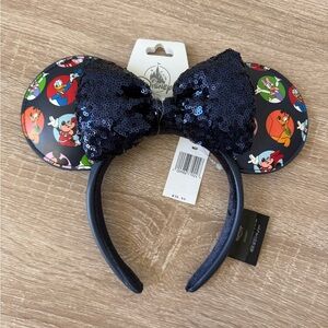 Disney Sequin Bow Minnie Ears Headband with Multi-Character Circles NWT